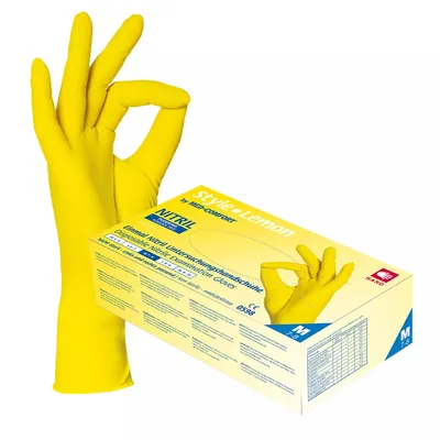 Produktbild von Nitrilhandschuhe, gelb, Größe S, puderfrei, Style Lemon by Med-Comfort