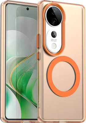 Obrázek produktu pro Magnetické pouzdro pro Vivo V40 / V40 Pro / S19 Pro, tenké matné průsvitné nárazuvzdorné pouzdro Pomerančový