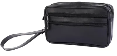 Produktbild von Herren Echtleder Handgelenktasche XXL Dokumententasche Reisetasche Organizer 2 Hauptfächer Reißverschluss Fächer für Handy Geldbörse Karten Urlaub Alltag Schwarz Sotala