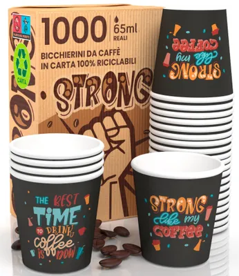 Einwegbecher 65 ml, 1000 Stück, umweltfreundlich, transparent