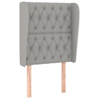Image de vidaXL Tête de lit avec oreilles gris clair 83x23x118/128 cm Tissu