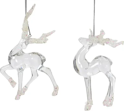 Produktbild von Christbaumschmuck Kunststoff 15cm Hirsch 1 Stück sortiert Transparent