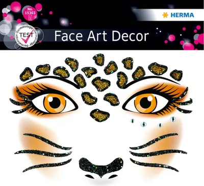 Produktbild von Sticker Face Art Leopard 1 Blatt Packung mit 5 Stück