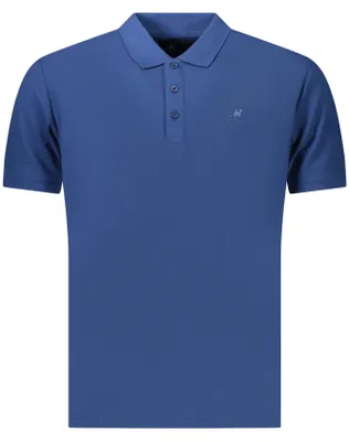 Produktbild von Stilvolles Kurzarm-Poloshirt für Herren in Blau mit Logo-Druck