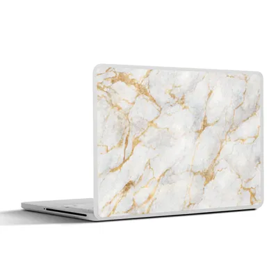 Produktbild von MuchoWow® Laptop Aufkleber Sticker Cover Marmor - Weiß - Gold - Abstrakt 32.5x23.5 cm - Sticker für Laptop - Selbstklebend