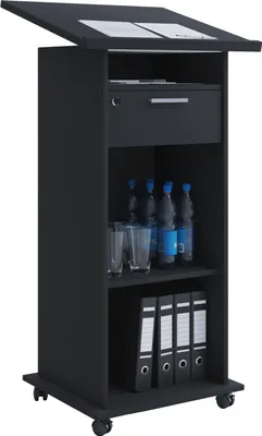 Productafbeelding van Meeta bureau , bureau 3 planken en 1 ladezwart.
