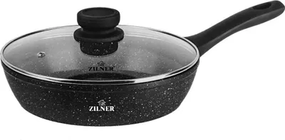 Produktbild von Zilner Traditionelle Pfanne Marmorbeschichtung mit Deckel Induktion 28 cm