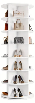 Imagen del producto de Armario para zapatos - Estante para zapatos - Organizador de zapatos - Zapatero pequeño - Banco para zapatos - Estante giratorio de 7 niveles