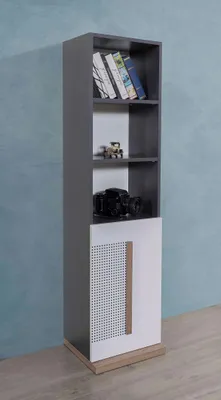 Produktbild von Schrank Holz Bücherschrank Jugendzimmer Grau Schränke Regal Möbel