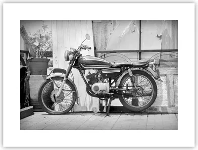 Produktbild von Poster - Poster ohne Rahmen - Alt Motorrad Schwarz und Weiß - 40x30 cm - Wand Bild - Wanddeko - Wandbilder - Kunstposter - Wandposter - Bilder - Kunstdruck - Wanddekoration - P2XAA40x30-4487