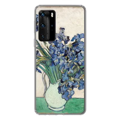 Produktbild von MuchoWow® Handyhülle Schutzhülle Hülle für Huawei P40 Pro Stilleben mit Schwertlilien - Vincent van Gogh Silikon Softcase Handy Hülle - Schutz