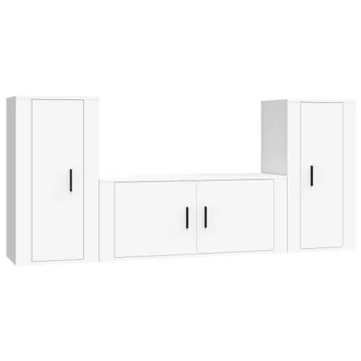 Produktbild von 3-tlg. TV-Schrank-Set Weiß Holzwerkstoff
