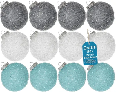 Produktbild von Weihnachtskugeln 12er Set Plastik Christbaumkugeln Christbaumschmuck Kugeln 2277