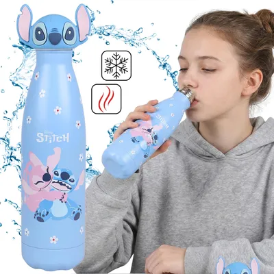 Produktbild von DISNEY Stitch Thermoflasche aus Edelstahl, 500 ml, für Schule und Freizeit