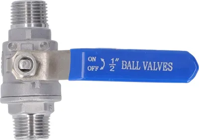 Produktbild von Kugelhahn, Außengewinde auf Außengewinde, 1/2 Zoll DN15, 1000 WOG, Edelstahl 304, für Wasser, öl und Gas