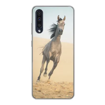 Produktbild von MuchoWow® Handyhülle Schutzhülle Hülle für Samsung Galaxy A30s Pferd - Sand - Wüste Silikon Softcase Handy Hülle - Karteninhaber