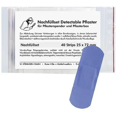 Produktbild von Pflaster Nachfüllset detectable Strips 2,5x7,2cm VE=40 Stück