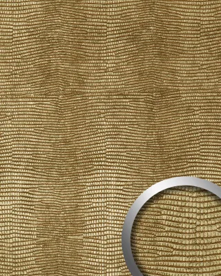 Immagine prodotto di Wallface 13478 iguana pannello murale in pelle che attira l'attenzione, decorazione 3D carta da parati autoadesiva per pareti oro | 2,60 mq