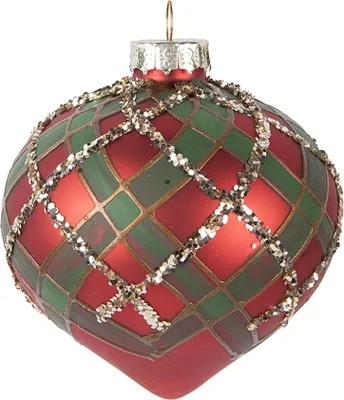 Productafbeelding van Clayre & Eef kerstbal, Ø 8x8 cm, rood, glas