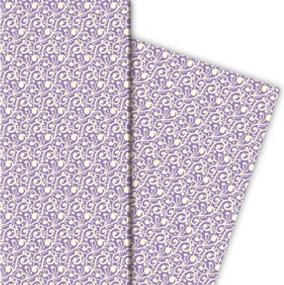 Produktbild von Gemustertes Vintage Geschenkpapier für liebevolle Geschenke auf lila - G5170, 32 x 48cm