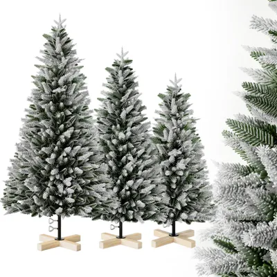 Produktbild von LZQ 180 cm Weihnachtsbaum mit Schnee, Pop-Up Schnellaufbau Premium Weihnachtsbaum PE/PVC künstlich, schwer entflammbar