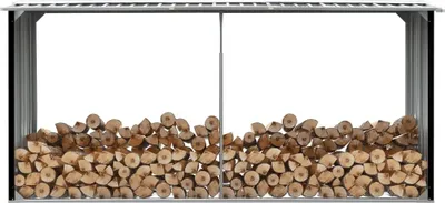 Image de Vidaxl Brennholzschuppen 330x92x153 cm galvanisé Stahl -Anthrazit