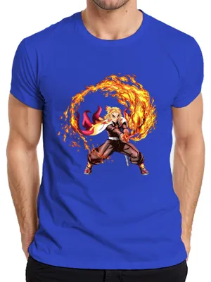 Imagen del producto de Camiseta para hombre, estilo anime, con el personaje Rengoku Flammen Hashira, diseño de samurái, color azul, talla 3XL
