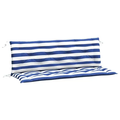 Image de vidaXL Coussins de banc de jardin 2 pcs. Bleu&Blanc rayé 150x50x7cm Tissu