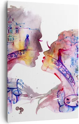 Produktbild von Bild auf Leinwand - Leinwandbild - Einteilig - Paar Liebe Frau urban - 80x120cm - Wand Bild - Wanddeko - Wandbilder - Leinwanddruck - Wanddekoration - Leinwand bilder - Wandbild - PA80x120-3132