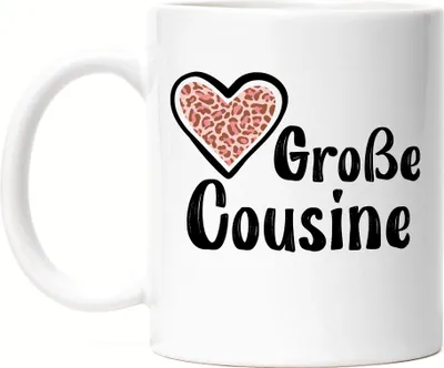 Produktbild von Große Cousine Tasse Weiß Love Beschützerin Liebe Familie Spaß Freude Cousinen Geborgenheit Zusammenhalt