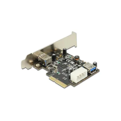 Produktbild von Delock PCI Express x4 Card > 1 x external + 1 x internal SuperSpeed USB 10 Gbps (USB 3.1, Gen 2) - USB-Adapter - PCIe 3.0 x4 Low-Profile - USB 3.1 x 1 + USB 3.1 (intern) x 1