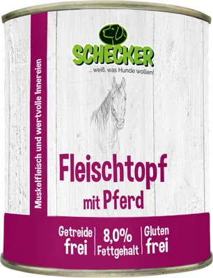 Produktbild von 6x820g Schecker Fleischtopf mit Pferd - getreidefrei - glutenfrei - in Deutschland herstellt