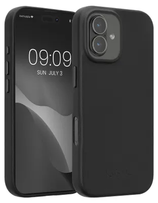 Produktbild von kalibri Schutzhülle kompatibel mit Apple iPhone 17 - Hülle Leder - Hardcover Handy Cover Case Schwarz