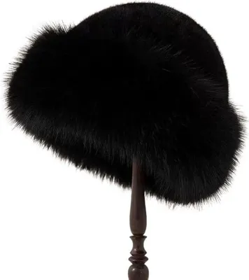 Produktbild von INF Weicher Kunstfell Bucket Hat - Warmer Winterhut mit Ohrenschutz Schwarz