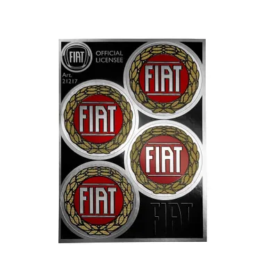 Immagine prodotto di Adesivo copricatena per Fiat Rosso Vintage Ufficiale 4 loghi 48 mm, 95 x 130 mm