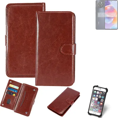 Produktbild von K-S-Trade 360° Hülle kompatibel mit Blackview Shark 8 braun Kunstleder Case BookCase WalletCase Kunstlederederhülle Handyhülle, Rundumschutz