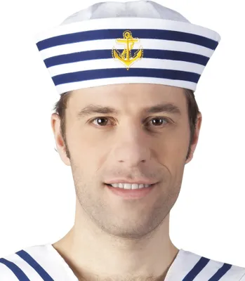 Produktbild von Mütze Navy Sailor – Matrosenmütze mit Anker für Seemann & Marine Kostüme