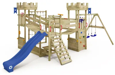 Produktbild von Spielturm Wickey Smart Arch mit Doppelschaukel und Rutsche, blau