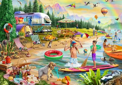 Productafbeelding van Bluebird Puzzel: Puzzel van het meer, zomerkamp - 1000 stukjes