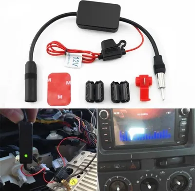 Obrázek produktu pro Vysoce kvalitní černý 12V zesilovač signálu autorádia ANT-208 zesilovač FM antény do auta