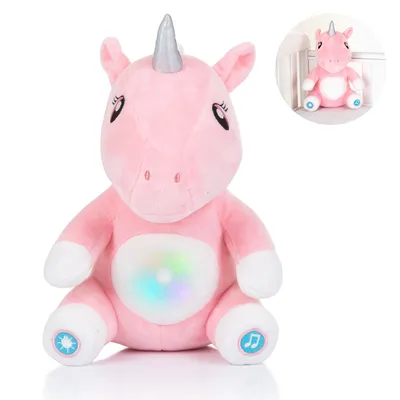 Zdjęcie produktu dla Chipolino Unicorn pluszowa lampka nocna dla niemowlt Przytulanka z muzyk i wiatem