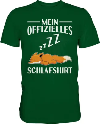 Produktbild von Offizielles Schlafshirt Nachthemd Schlafanzug Pyjama Fuchs T-Shirt – Bottle Green / S