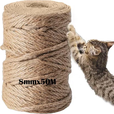 Produktbild von 50 Meter Sisal-Kratzbaumseil, 50 Meter Natur-Sisal-Seil für Kratzbäume (8 mm)