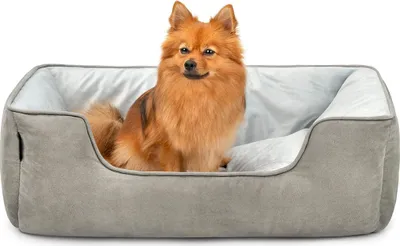 Obrázek produktu pro lionto 2-in-1 Hundekissen aus Wildlederimitat, 80x60 cm, hellgrau/dunkelgrau /2