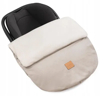 Obrázek produktu pro Jukki fusak 75x50 cm do autosedačky a kočárku – zateplený, od 0 měsíců – Ecru Plush & Ecru Velvet
