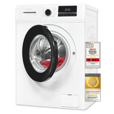 Produktbild von Exquisit Waschmaschine WA8014-340A weiss | 8 kg | 1400 U/min | Kindersicherung | Startzeitvorwahl