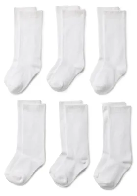Obrázok produktu pre A. Essentials – Die základné veci: Dievčenské ponožky po koleno, 6 párov, biela, veľkosť S (2-4 roky)