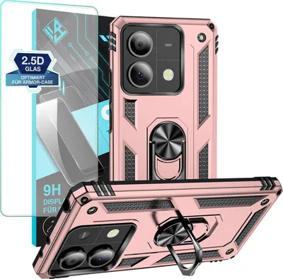 Produktbild von Armor Outdoor Handyhülle für Xiaomi Redmi Note 13 5G Handy Panzer Case Schutzhülle mit 9H Displayglas Displayschutz Farbe: Rosegold