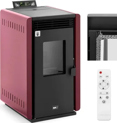Produktbild von Freistehender Pelletkocher mit Fernbedienung 50-150 m3 6000 W