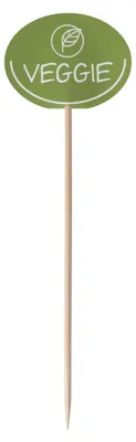 Produktbild von 600x Kennzeichnungspicker Deko-Picker "Veggie" 12 cm grün